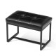 Glitzhome Modern Black Thick Leatherette Accent Stool