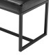 Glitzhome Modern Black Thick Leatherette Accent Stool