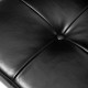 Glitzhome Modern Black Thick Leatherette Accent Stool