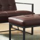 Glitzhome Modern Coffee Thick Leatherette Accent Stool
