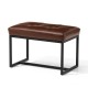 Glitzhome Modern Coffee Thick Leatherette Accent Stool