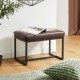 Glitzhome Modern Coffee Thick Leatherette Accent Stool
