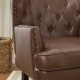 Glitzhome Mid-century Modern Coffee Leatherette Button-tufted Accent Arm Chair