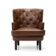 Glitzhome Mid-century Modern Coffee Leatherette Button-tufted Accent Arm Chair