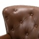 Glitzhome Mid-century Modern Coffee Leatherette Button-tufted Accent Arm Chair