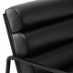 Glitzhome Modern Black Wavy Leatherette Accent Arm Chair with Black Metal Frame