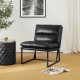 Glitzhome Set of 2 Modern Black Thick Leatherette Accent Arm Chair