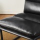 Glitzhome Set of 2 Modern Black Thick Leatherette Accent Arm Chair