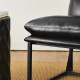 Glitzhome Set of 2 Modern Black Thick Leatherette Accent Arm Chair