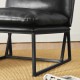 Glitzhome Set of 2 Modern Black Thick Leatherette Accent Arm Chair