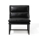 Glitzhome Set of 2 Modern Black Thick Leatherette Accent Arm Chair