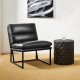 Glitzhome Set of 2 Modern Black Thick Leatherette Accent Arm Chair