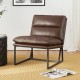 Glitzhome Set of 2 Modern Coffee Thick Leatherette Accent Arm Chair