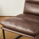 Glitzhome Set of 2 Modern Coffee Thick Leatherette Accent Arm Chair