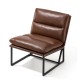 Glitzhome Set of 2 Modern Coffee Thick Leatherette Accent Arm Chair