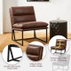 Glitzhome Set of 2 Modern Coffee Thick Leatherette Accent Arm Chair