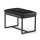 Glitzhome Set of 2 Modern Black Thick Leatherette Accent Stool