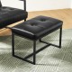 Glitzhome Set of 2 Modern Black Thick Leatherette Accent Chair Accent Stool