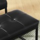 Glitzhome Set of 2 Modern Black Thick Leatherette Accent Chair Accent Stool