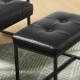 Glitzhome Set of 2 Modern Black Thick Leatherette Accent Chair Accent Stool