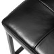 Glitzhome Set of 2 Modern Black Thick Leatherette Accent Chair Accent Stool