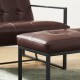 Glitzhome Set of 2 Modern Coffee Thick Leatherette Accent Stool