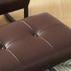Glitzhome Set of 2 Modern Coffee Thick Leatherette Accent Stool