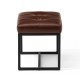 Glitzhome Set of 2 Modern Coffee Thick Leatherette Accent Stool