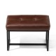 Glitzhome Set of 2 Modern Coffee Thick Leatherette Accent Stool