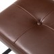 Glitzhome Set of 2 Modern Coffee Thick Leatherette Accent Stool