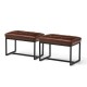 Glitzhome Set of 2 Modern Coffee Thick Leatherette Accent Stool