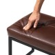 Glitzhome Set of 2 Modern Coffee Thick Leatherette Accent Stool