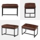 Glitzhome Set of 2 Modern Coffee Thick Leatherette Accent Stool