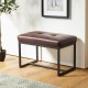 Glitzhome Set of 2 Modern Coffee Thick Leatherette Accent Stool