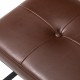 Glitzhome Set of 2 Modern Coffee Thick Leatherette Accent Chair Accent Stool