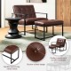 Glitzhome Set of 2 Modern Coffee Thick Leatherette Accent Chair Accent Stool