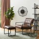 Glitzhome Set of 2 Modern Coffee Thick Leatherette Accent Chair Accent Stool