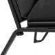 Glitzhome Set of 2 Modern Black Wavy Leatherette Accent Arm Chair with Black Metal Frame