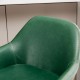 Glitzhome Mid-Century Modern Hunter Green Leatherette Gaslift Adjustable Swivel Bar Stool