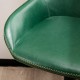 Glitzhome Mid-Century Modern Hunter Green Leatherette Gaslift Adjustable Swivel Bar Stool