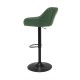 Glitzhome Mid-Century Modern Hunter Green Leatherette Gaslift Adjustable Swivel Bar Stool