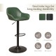 Glitzhome Mid-Century Modern Hunter Green Leatherette Gaslift Adjustable Swivel Bar Stool