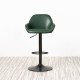 Glitzhome Mid-Century Modern Hunter Green Leatherette Gaslift Adjustable Swivel Bar Stool