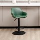 Glitzhome Mid-Century Modern Hunter Green Leatherette Gaslift Adjustable Swivel Bar Stool