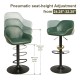 Glitzhome Mid-Century Modern Hunter Green Leatherette Gaslift Adjustable Swivel Bar Stool