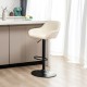 Glitzhome Mid-Century Modern Coconut Milk Leatherette Gaslift Adjustable Swivel Bar Stool