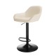 Glitzhome Mid-Century Modern Coconut Milk Leatherette Gaslift Adjustable Swivel Bar Stool