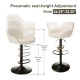 Glitzhome Mid-Century Modern Coconut Milk Leatherette Gaslift Adjustable Swivel Bar Stool