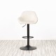 Glitzhome Mid-Century Modern Coconut Milk Leatherette Gaslift Adjustable Swivel Bar Stool