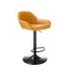 Glitzhome Mid-Century Modern Mustard Yellow Leatherette Gaslift Adjustable Swivel Bar Stool